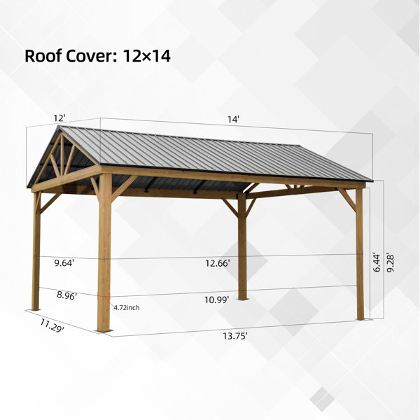 domi outdoor living 12 Ft. W x 14 Ft. D Aluminum Patio Gazebo